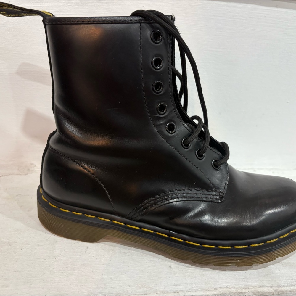 Black Leather Lace-Up Boots